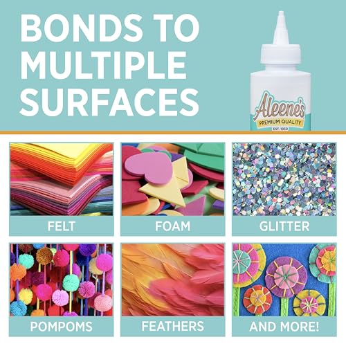 Aleene's Felt & Foam Tacky Glue, Fast-Grab Craft Glue for Felt, Foam, Pom-Poms, Feathers & DIY Crafts, Clear-Drying, 4 fl. oz. - size: 4 fl. Oz.