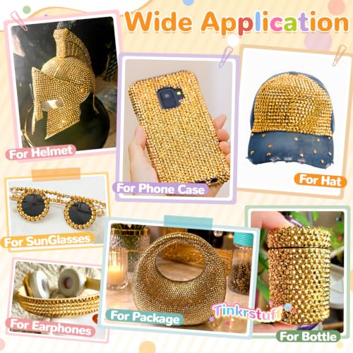 TINKRSTUFF 36000Pcs Copper Gold Rhinestones Bedazzling Kit - color: Copper Gold, size: Large Pack with Glue