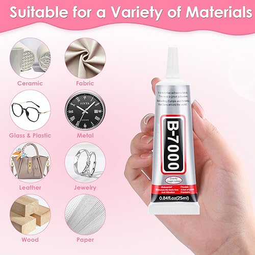 B-7000 Jewelry Glue Clear, 4 PCS 25ML Rhinestone Adhesive with Precision Tip for Paper Crafts, Card Making, Jewelry Stone, Metal, Nail Art, All Purpose - style: 4 x 25ml