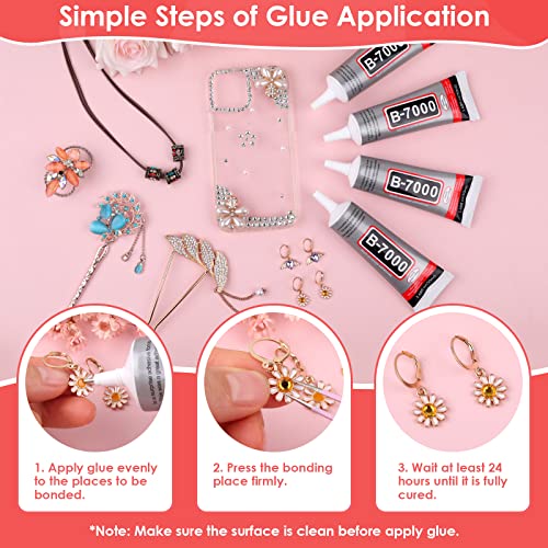 4 PCS 50ML B7000 Crafts Glue Super Adhesive, Multipurpose Clear Glue for DIY Jewelry Beads Fabric Cloth Nail Art Shoes Screen Repair - style: 4 x 50ml