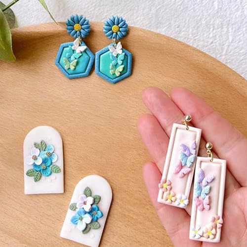 10Pcs Flower Polymer Clay Cutters, 10Shapes Mini Floral Clay Cutters