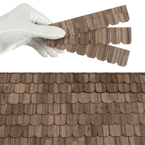 Miniature Roof Shingle Strips for 1:12 Scale Dollhouse Roofing - color: Creamy Gray