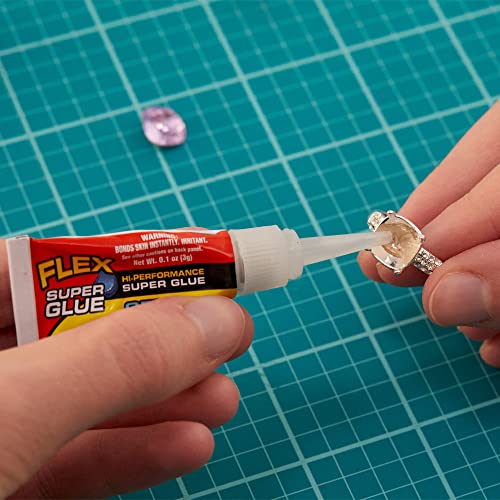 Flex Super Glue Gel, (2) 3 Gram Tubes, 5-Pack, Clear, Instant Bond, Quick Dry, Cyanoacrylate Adhesive, Precision Tip for Wood, Metal, Plastic, Crafts, Ceramic, and Toy Repairs - size: 5-Pack, style: Gel (2) 3 Gram Tubes
