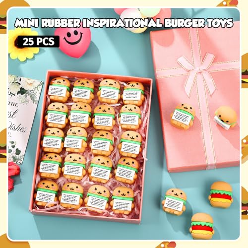 Gejoy 25 Pcs Mini Rubber Burger Toys Positive Mini Burgers Figures - style: Burger