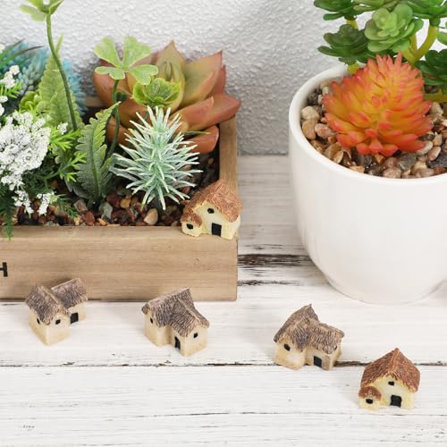BESPORTBLE Mini House Ornament Set House Model Micro Landscaping Decor 12 pcs Miniature Village Houses for Garden Patio Yard Balcony Fairy Garden Scene Layout