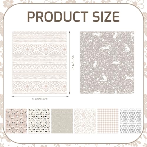 Tigeen 8 Pcs Fat Quarters Fabric Bundles, Neutral Woodland - style: Neutral Woodland