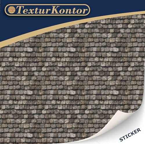 3 Sheets Self-Adhesive Decorative Film Roof Tiles for Model Making in Scale 1:87 Scale H0 (UK: 3.5 mm Scale) (Roof Shingles Stone) - color: Roof Shingles Stone