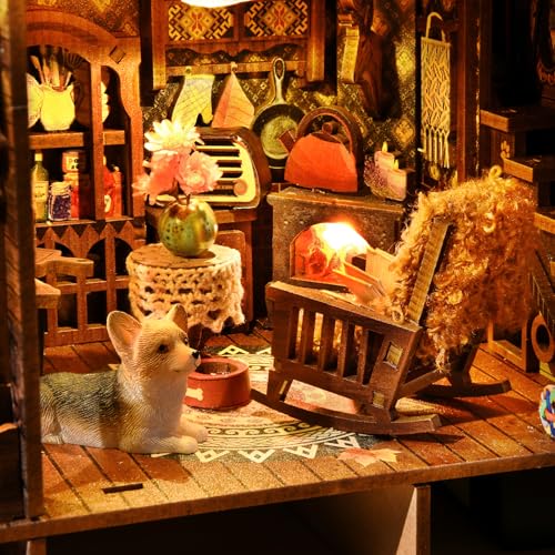 TOYQI Book Nook Kit, DIY Miniature Dollhouse Kit for Adults and Teens - color: Twilight Cottage