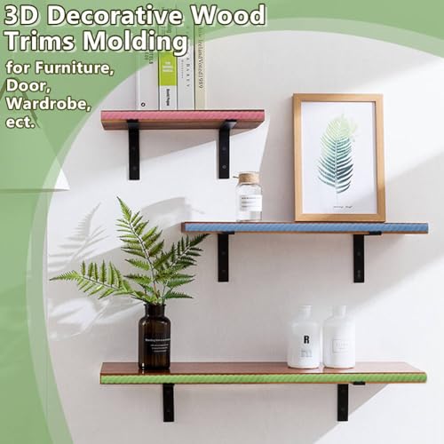 OLYCRAFT 25Pcs 3D Decorative Wood Trim Molding Twisted Unfinished DIY Trims 15.8 Inch Half Wooden Trim Molding Decorative Wood Trims for Home Wall Door Border Ceiling Cabinet Window - style: Twisted