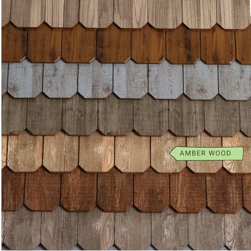Miniature Roof Shingle Strips for 1:12 Scale Dollhouse Roofing - color: Amber Wood
