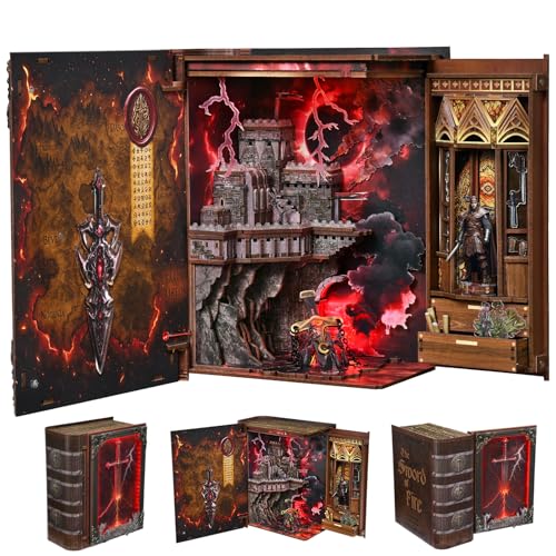 CCCDF Book Nook Kit, DIY Miniature Dollhouse Sword of Fire Magic - color: Sword of Fire