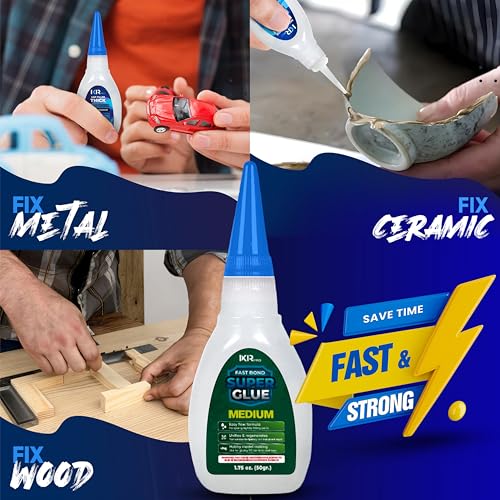 Medium CA Glue, Super Glue, Adhesive, 3 Pcs 1.75oz Repair kit - size: 1 Pack