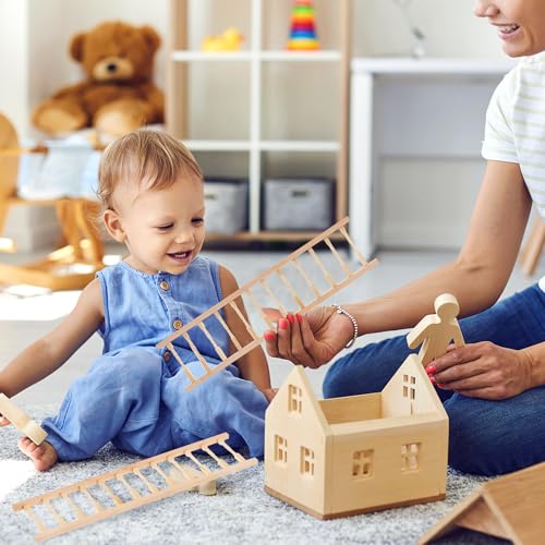 Toddmomy 2pcs 1/12 Scale Dollhouse Railing, Miniature Wooden Banister Handrail for Stair Porch Decor, DIY Mini Furniture Accessory for Kids Pretend Play (12 x 2.95 x 0.27 Inch)