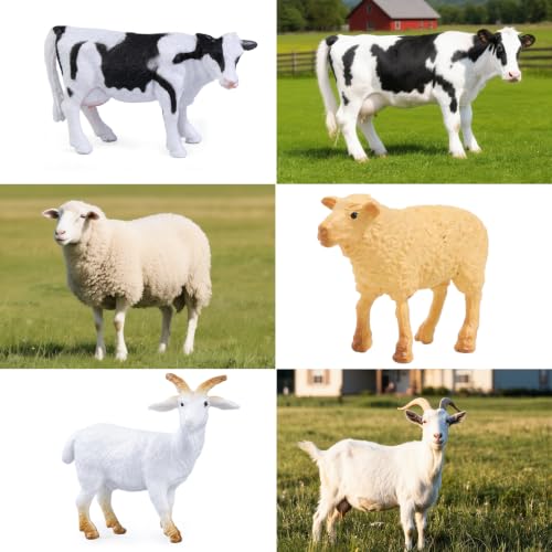 SIENON 26Pcs Mini Realistic Farm Animals Figures with Tractor Toys - size: Mini Farm Toy Tractor Set