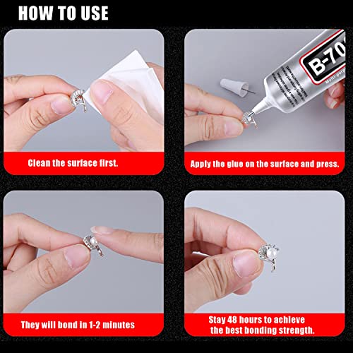 B7000 Jewelry Glue, 4PCS X 25ML B-7000 Clear Super Glue Multi-Function Glues Transparent Industrial Adhesive for Phone Repair Jewelery Making Crafts Fabric Metal Nail Art Stone Wood Glass - style: B-7000 4x25ML