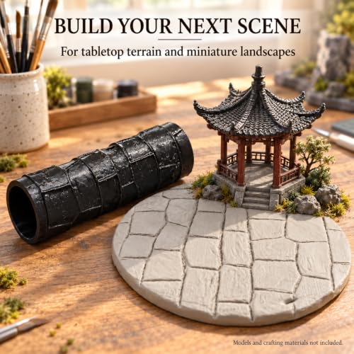 Terrain Texture Rollers, 6-Piece Set for Wargame Scenery & Miniature Bases - color: 6 styles