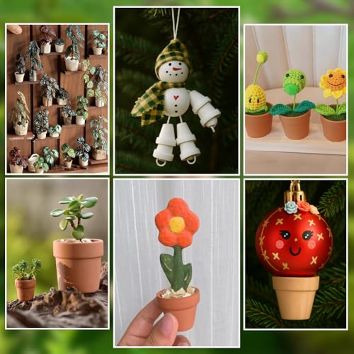 PH PandaHall 20pcs Mini Wood Flower Pots 1x1.1 Inch Natural Wooden Flower Pots Burlywood Rustic Planters for Home Decor Christmas Birthday Gifts Plant Lovers Crafting DIY Projects
