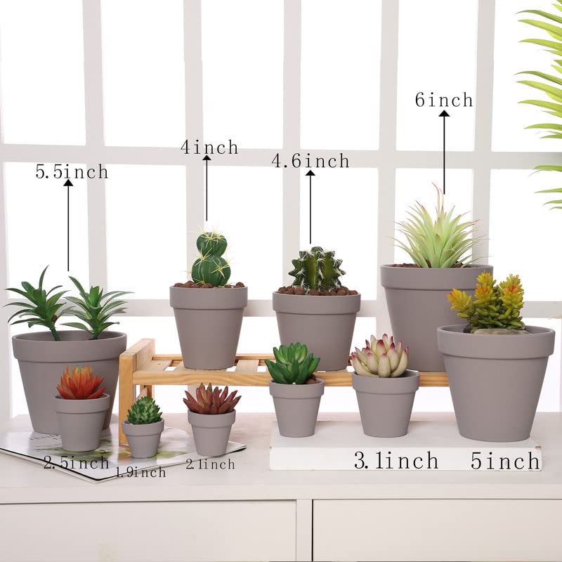 Yishang 1.9 Inch Tiny Grey Terracotta Pots Pack of 72-Small Mini White Clay Pots with Drainage Holes Flower Nursery Terra Cotta Planter for Tiny Cactus,Herb,Succulent Plants,Crafts - color: Gray