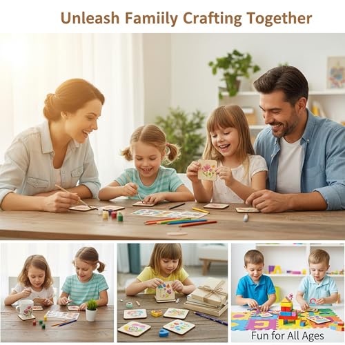 48 Piece Unfinished Blank Wood Sheets,3 Different Size Wood Square Slices Cutouts for Wood Burning Projects, Decoration DIY Wooden Craft Art Supplies - color: Square - 3 Size Set