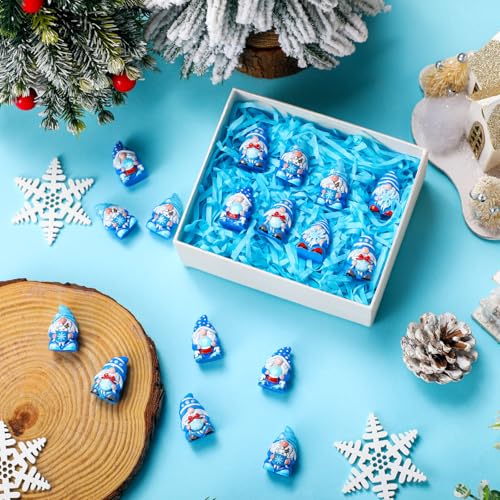 Yaomiao 40 Pcs Mini Resin Winter Gnomes Figurines Winter Snowflake Gnomes Statues Snowflake White and Blue Gnome Figures Table Decor for Holiday Festive Home Kitchen Tiered Tray - style: Winter Multi-color