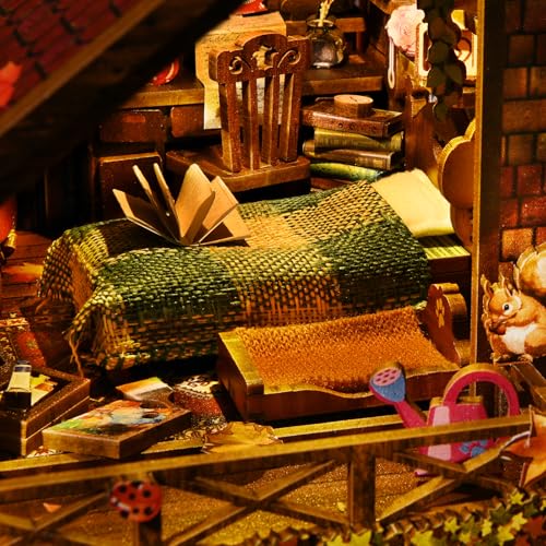 TOYQI Book Nook Kit, DIY Miniature Dollhouse Kit for Adults and Teens - color: Twilight Cottage