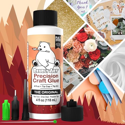 Bearly Art Precision Craft Glue Original 4 fl oz with Tip Kit Archival - size: 4 fl oz