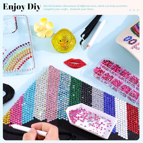 6100Pcs Resin Rhinestones for Crafting with 2Pcs 10ml B7000 Jewelry Glue, 1 Box Flatback Crystals Diamond (Hot Pink) for Bedazzling Crafts DIY Nail Art Non Hotfix Gems for Clothing Shoes - color: Hot Pink, size: 1 Small Pack + 2Pc Glue