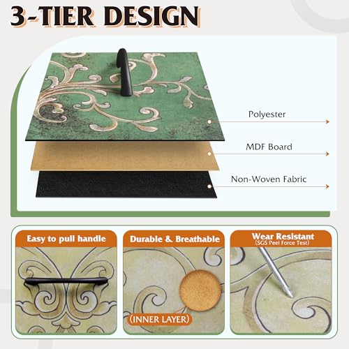 WLIVE Tall Dresser for Bedroom, 9 Drawer Chest of Drawers, Floral - color: Floral Painted