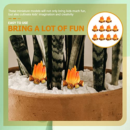 SHINEOFI 10Pcs Miniature Campfire Set - Realistic Bonfire Models for Fairy Gardens, Terrariums, Dollhouse Scenes, DIY Craft Projects, Flower Pot Decor, Mini Landscape Displays