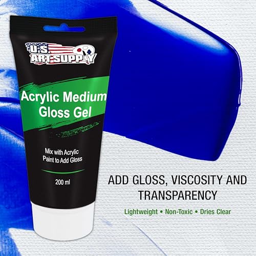 U.S. Art Supply Clear Acrylic Gel Medium Gloss, 200ml - (6.7 Ounce) Tube - size: 6.76 Fl Oz (Pack of 1)