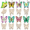 80PCS Unfinished Ornament Wood Crafts, Painting Blank Wooden Cutouts - color: Butterfly