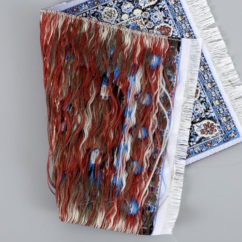 Kifmurase Dollhouse Rug 2Pcs, Miniature Accessories 1:12 Blue, Yellow