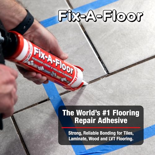 The Original Fix-A-Floor Loose Tile Repair Adhesive - Tile, Marble, Stone, Wood - Easy DIY Repair – Versatile Compatibility - 1 Gallon Jug – Comes with a Syringe Applicator - size: 1 Gallon (Pack of 1)