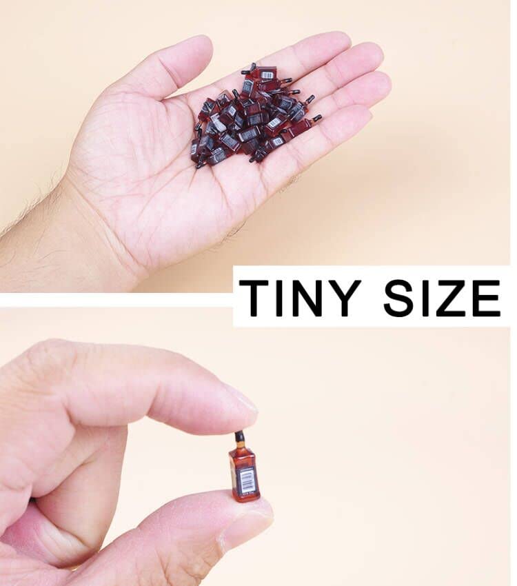 40Pcs Tiny Miniature Mini Whiskey Bottles Toys, 1:24 Dollhouse Kitchen Accessories Wine Decoration, Cute Wine Bottle Models for Fairy Garden Pub Bar Dolls House Tableware Decoration (Pack of 3) - size: Small (Pack of 3)