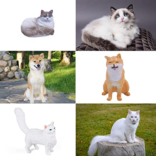 SIENON 12PCS Mini Dogs & Cats Figures, Cute Realistic Pet Animal Toys - size: 12 Pieces Mini Dog and Cat