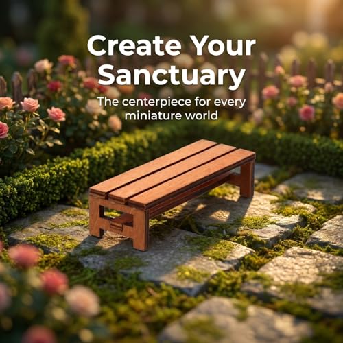 Sewroro 3pcs Miniature Wooden Bench Set - Mini Dollhouse Furniture Chair - Bonsai Landscape Accessory, Photography Stool Prop for Fairy Garden and Micro Scenes
