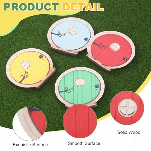 Fairy Garden Door Tree Dollhouse Door Miniature Accessories Red - color: Red