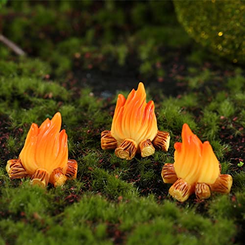 SHINEOFI 10Pcs Miniature Campfire Set - Realistic Bonfire Models for Fairy Gardens, Terrariums, Dollhouse Scenes, DIY Craft Projects, Flower Pot Decor, Mini Landscape Displays