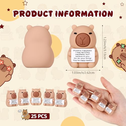 Gejoy 25 Pcs Mini Rubber Capybara Toys Positive Mini Capybaras Figures - style: Capybara
