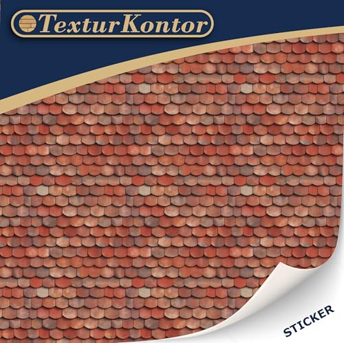 3 Sheets Self-Adhesive Decorative Film Roof Tiles for Model Making in Scale 1:87 Scale H0 (UK: 3.5 mm Scale) (Roof Shingles Clay) - color: Roof Shingles Clay