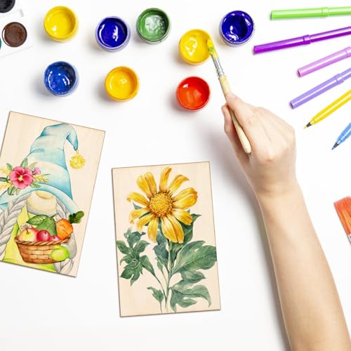 Blisstime 16PCS 4x6 Inch Wood Squares Unfinished Square Wood Pieces for Crafts,Painting, Writing, DIY Supplies, Engraving and Carving, Home Decorations (4x6 Inch 16Pcs) - size: 4x6 Inch 16Pcs