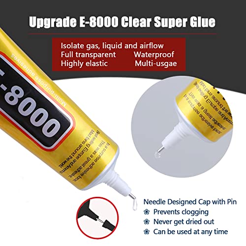 4pcs X 25ML E8000 Glue Clear Jewelry Metal Upgrade Clear E-8000 Paste Transparent Liquid Fusion Fabric Glue for Phone Repair, Glass, Wooden, Rhinestone Jewelry Crafts, DIY Tumblers - style: E-8000 4x25ML
