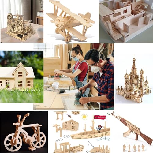 Cassny 13 Pack Basswood Sheets for Crafts- Thin Plywood Wood Sheets - Balsa Wood Sheets -Unfinished Wood Boards for Laser Cutting,Painting,Engraving,Burning and CNC Cutting (4"x8"x2mm) - color: 4” x 8”x2mm