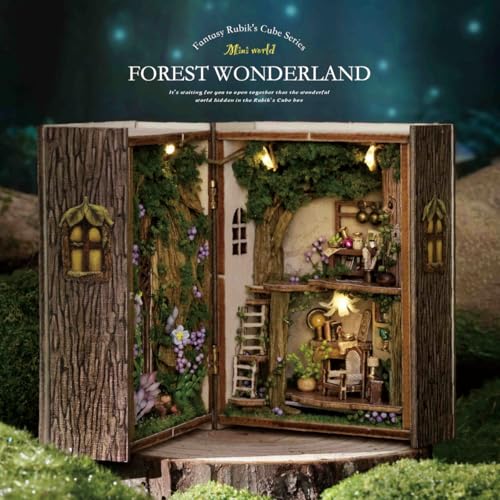 DIY Miniature Dollhouse Kits - Wooden Mini Model House with LED Lights, Tiny Furniture & Accessories – Craft Building Kits for Teens & Adults (Forest Wonderland) – Birthday Valentine's Gift - style: Forest Wonderland