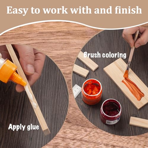 Wood Strips Slats Wooden Dowels for Crafts 1/4" × 1" × 6", 30 PCS Wood Trim Flat Lumber Boards Square Dowel Rods Wooden Sticks for Crafting, Woodworking, Model Making - size: 1/4x1x6 in - 30PCS