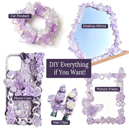 Purple Decoden Cream Glue Kit, Whipped Cream Glue Clay for Crafts - color: Light Purple