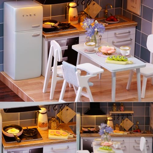 DIY Miniature Dollhouse Kit with Furniture Plus Dust Proof & Music Movement