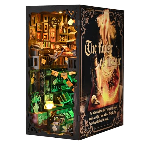 TOYQI Book Nook Kit for Adult, DIY Miniature Dollhouse Kit, Wizard's House - color: House of Magic