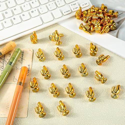 Novabright 50 Pcs Mini Gold Thumbs up Trophy Bulk Resin Award Statues - style: Thumbs
