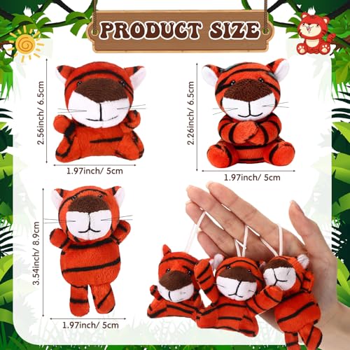 Zhanmai 100 Pcs Mini Tiger Plush Keychain Toys Bulk Set - style: Tiger